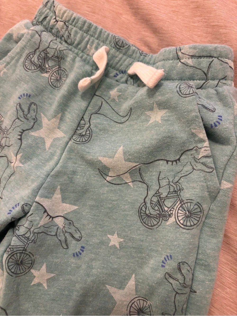 Garanimals Teal Dino Bike Joggers with White Stars